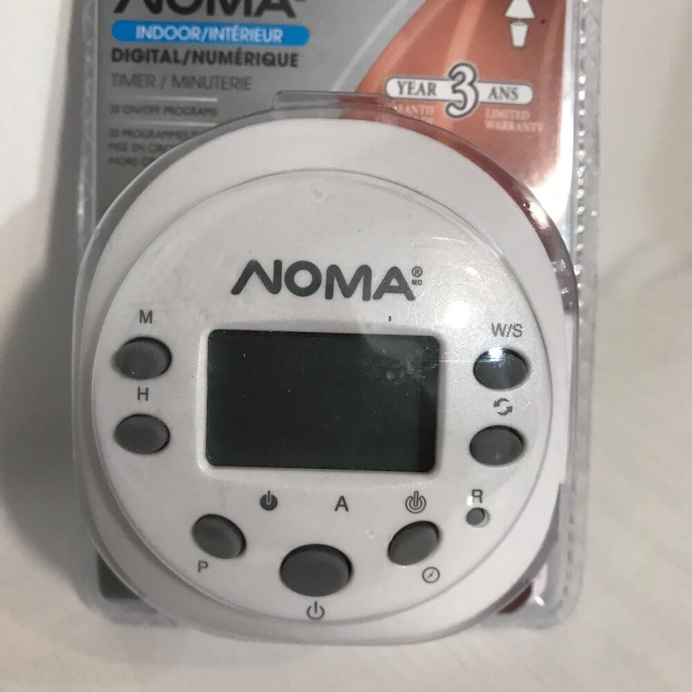 Noma Indoor Digital Timer 20 On/Off Programs 3-Year Warranty